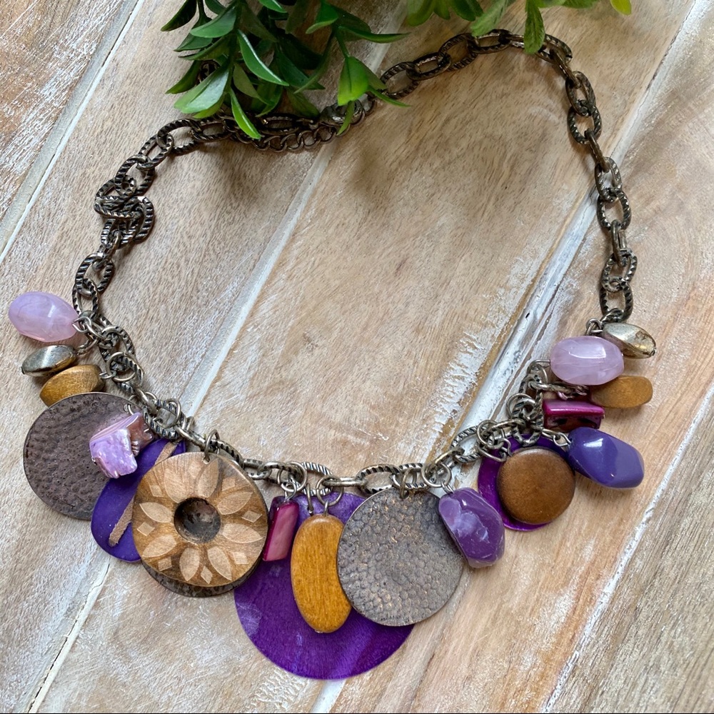 Purple statement necklace